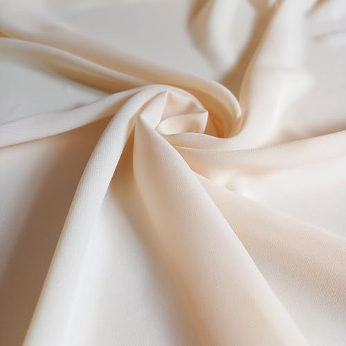Crema de Gasa de crepé/georgette cortinas plisadas de tela - se vende por metro