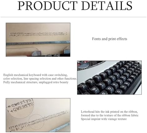 Vintage Manual Typewriter for Writers - Retro Portable Typewriter for Home Office, Study Desk, Easy-to-Use (Black)