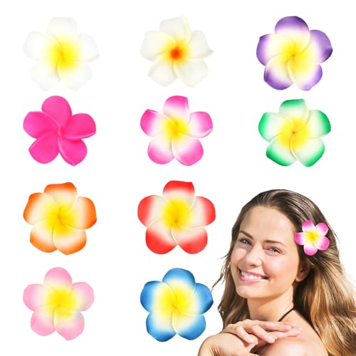 Ondder Hawaiian Flower Hair Clips, set 10 piezas miniatura 1