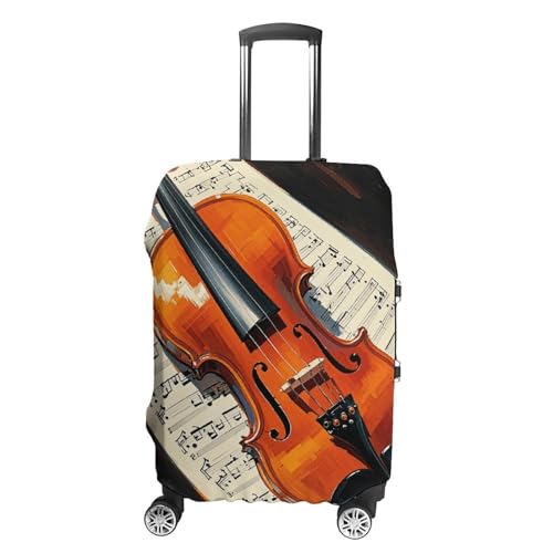 Suitcase Covers for Luggage Violin Sheet Music Fashion Luggage Cover Washable Protector Waterproof Suitcase Cover Anti-scratch Travel Suitcases Covers Case for 19-32 Inch Luggages M