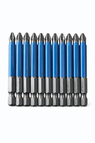 Image of KAITO 10-Piece Magnetic PH2 Phillips Screwdriver Bits Set (65MM)(Pack of 10) | 6.5CM (3.5 Inch) Extra Long Reach | 1 /4 inch Hex Shank | Anti-Slip Bit | Alloy Steel | for Electric, Cordless & Impact Driver