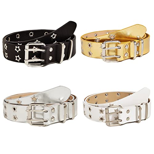 Casual Pin Buckle Belt For Women Double-Breasted Waist Belt Star Rivet Studded Belt For Teens Girls Female Cowboy Belt3