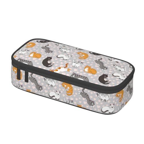 Image of Cute Cat Kawaii Kitten Pencil Case Organizer Big Capacity Pencil Pouch Stationery With Zipper School Supplies Pencil Bag For Girls Boys Office