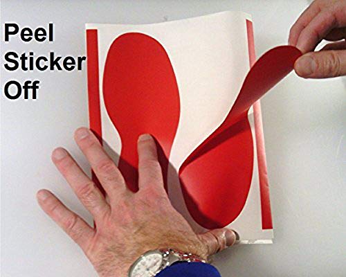 Litemark Durable Gloss Finish Blue 9 Inch Medium Size Footprint Decal Vinyl Stickers | Great For Floors, Ceilings, Walls, And Most Smooth Surfaces | Pack Of 12 Footprints (6 Pairs) #TOP3