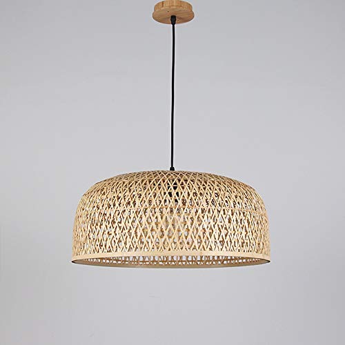BESISOON Pendant Lights Natural Bamboo Hanging Lights Hand Woven Pendant Lamp Chandeliers for Tearoom Dining Room Corridor Hanging Lights Creative (Color : Wood, Size : 50x22cm) steampunk buy now online