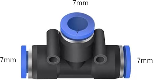 Vista 35 de 5 conectores reductores de tubo de 3 vías en forma de T de 0.394 in x 0.236 in x 0.394 in, empuje rápido para conectar la conexión en T Unión de 4