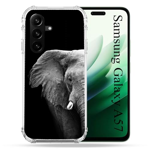 Coque Samsung A57 5G éléphant noir idéale pour sécuriser votre téléphone en voyage