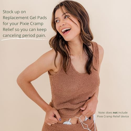 pixie pulse replacement pads - replacement gel pads for menstrual cramps unit - pack of 20 10 pairs