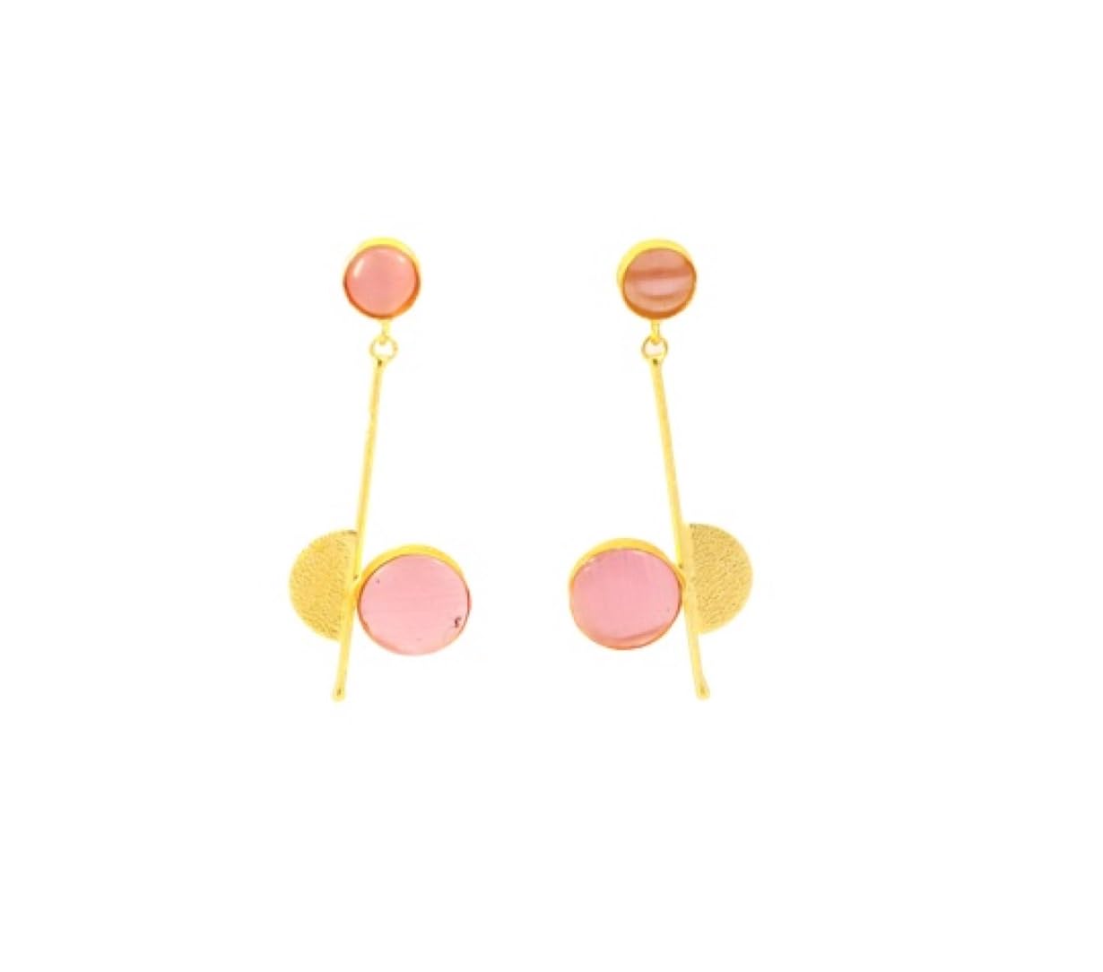 Azayaa WorldBeautiful design long earrings with mona lisa stone Fashion Jewellery "Artistic Elegance: Mona Lisa Stones Earrings for Inspired Glamour"