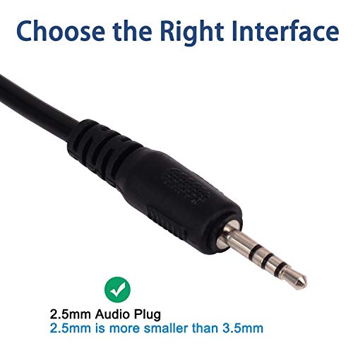 Image of USB to 2.5mm Charger Cord, [2 Pack] 0.2m 2.5mm Male Jack Plug to USB 2.0 Male Data Extender Aux Audio Charging Cable Adapter (USB to 2.5mm)