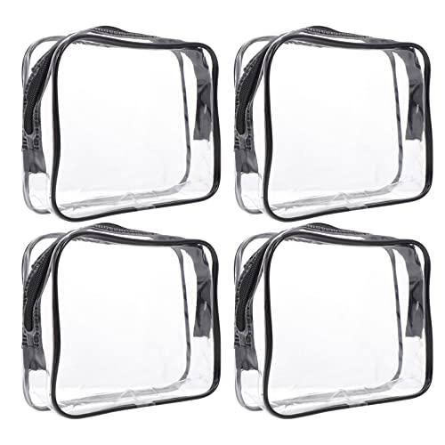 Lurrose Bolsa transparente para maquiagem, 4 peças, necessaire de viagem para maquiagem, bolsa de co