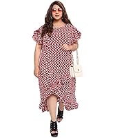 OOMPH! Women's Crepe Wrap Maxi Plus Size Dress - Crimson Red - od231_8XL