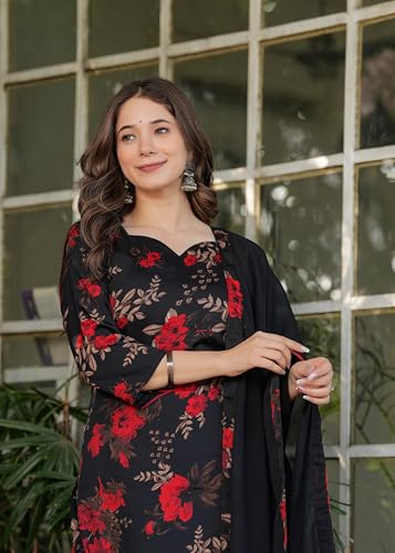 Twins Lady Black Floral Kurta Pant Set - Image 5