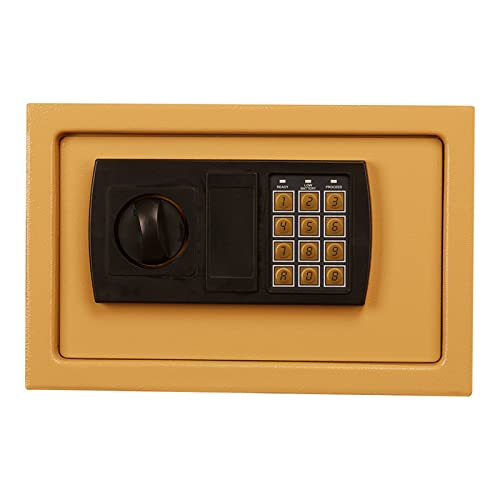 XAWSOP Small Slim Desktop Drawer Safety Safe, Alloy Steel Safety Deposit Box Fall Prevention Fire Protection for Home Office Hotel Business Storage Jewelry Passpo,