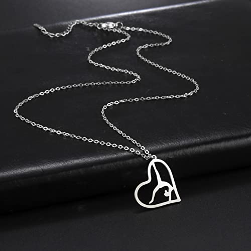 Dreamtimes Heart Rhythmic Gymnastics Necklaces Women Elegant Tumbling Girl Dancer Pendant Necklace Fashion Trend Jewelry Sporty Cheer Up Gifts4