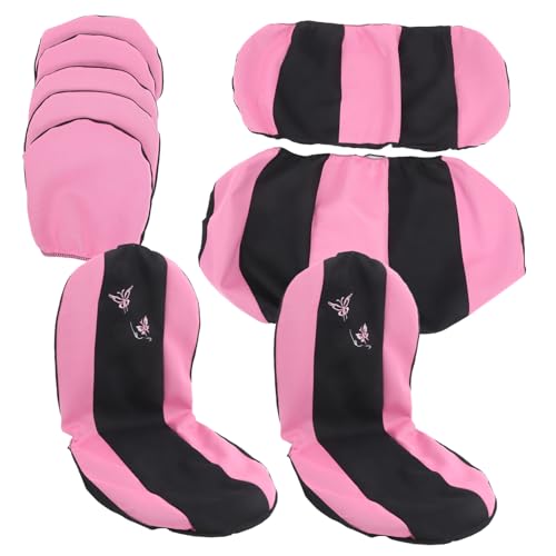 Housse de siège voiture complète rose motif ailé protection intérieur