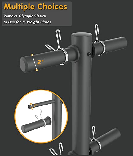 Donow Olympic Weight Plate Tree Vertical Weight Rack For Two Inch And One Inch Plates And Barbell Holder Gym Storage With Transport Wheels And Locking Casters Heavy Duty #TOP3