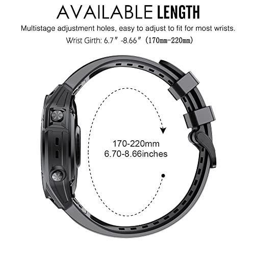 Bracelet de montre à libération rapide silicone 26 mm Garmin Fenix 7X