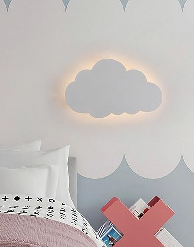 Partenopeautensili® Applique a led lampada per interno moderna luce da parete a muro lampada 9W 630 Lumen illuminazione by universo (Nuvola, Cambia 3 tonalità luce Bianca)