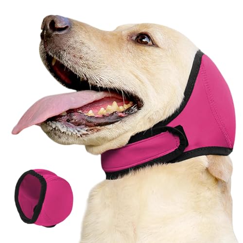 Ruhige Ohren für Hunde, Hundeohrabdeckung,Lärmschutz Keine Klappenohrverpackung - Anti-Rutsch-wasserdicht Verstellbarer Snood zum Krafttrocknen, Tierpflege, Bad, Feuerwerk, Schwimmen