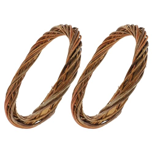 Hemobllo Couronne en Osier 30 CM 2 Pièces Kit de Fournitures de Bricolage pour Décoration Intérieure Couronnes Artisanales pour Noël Pâques et Décorations de Porte Rustiques