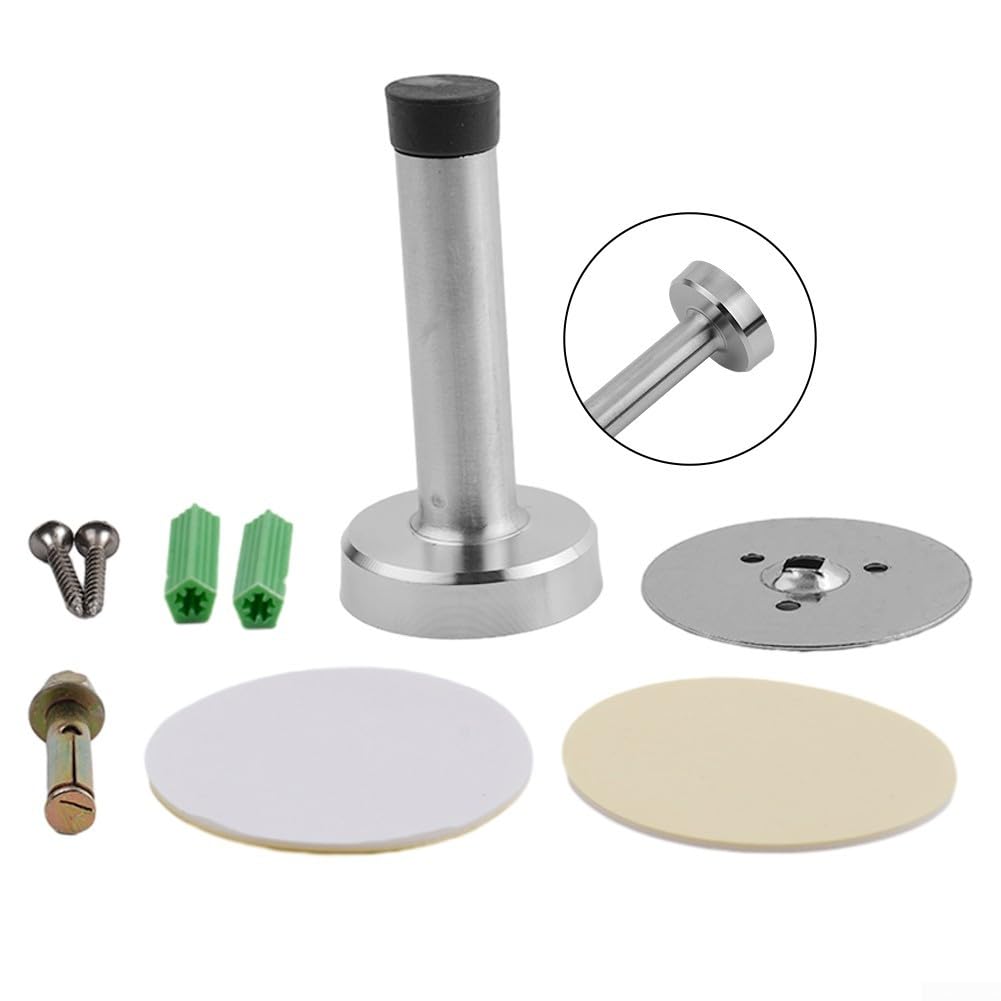 Butée de porte caoutchouc et inox anti bruit pour protection murale maison et bureau