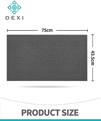 DEXI Door Mat Outdoor 43.5 X 75 cm,Dirt Trapper Mat Non Slip,Front Doormats Outside Shoes Scraper,Waterproof,Easy-Clean Entrance Outdoor Rug for Back Door,Hallway,Garage(Grey)