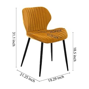 CangLong Mid Century Modern Leisure Upholstered Metal Legs for Kitchen Living Room Dining Chair, Set of 2, Brown - immagine 4