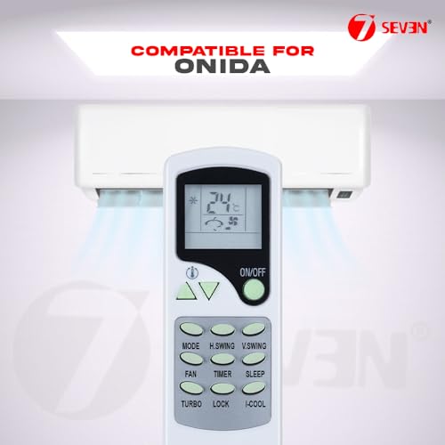 Image of 7SEVEN Compatible Onida AC Remote LT-01 Model 7C 1 1.5 2 Ton Split and Window Air Conditioner - Match Exactly with Existing Onida ac Remote Control