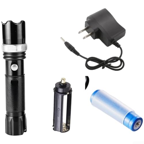 Linterna LED recargable Aleación de aluminio Zoom giratorio Luz XPE de alta potencia con tres modos para acampar al aire libre Senderismo (C)