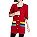 Produktbild U/A Herbstmantel Damen mittellang Herbst Neujahr Neujahr Außen Cardigan Pullover Pullover Frühling Herbst Westernmantel Gr. XXL, rot