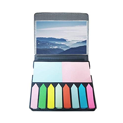 Marque-page autocollant montagne nuages soleil index de page nature pour livre