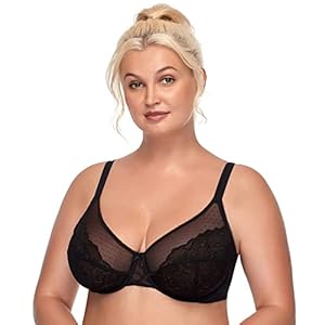 HSIA Minimizer Bras for Women Full Coverage Underwire Bras Plus Size Lifting Lace Bra for Heavy Breast