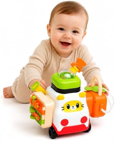 Cubo de Atividades Montessori 5 em 1 Brinquedo de Encaixe Sensori...