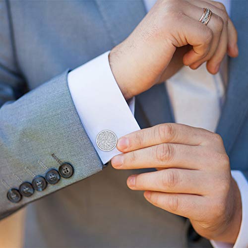 Azeera Vartula Cufflinks 14K White Gold With Diamond Gems #TOP2
