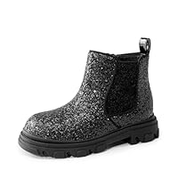 DREAM PAIRS Girls Chelsea Boots Side Zipper Lug Sole Ankle Booties Toddler/Little Kid/Big Kid