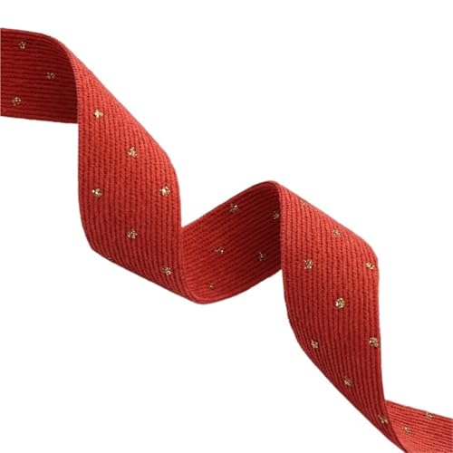 Cinta para ramo de pana con puntos dorados de 25mm de ancho para lazos y manualidades