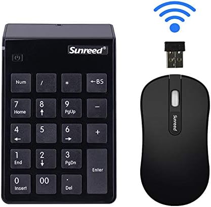 Mini Numeric Keyboard, 2-in-1 Keyboard &Optical Mouse Combos 2.4G Mini USB Numeric Keypad for Office Laptop Desktop PC Notebook with One USB Port (Black)