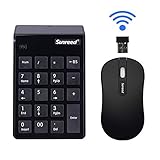 Mini Combo de Teclado y Ratón, Teclado Inalámbrico y Ratón óptico 2,4 G Mini USB 19 Teclas para Teclado numérico para Oficina Ordenador portátil PC de Escritorio, Ahorro de energía (Black)