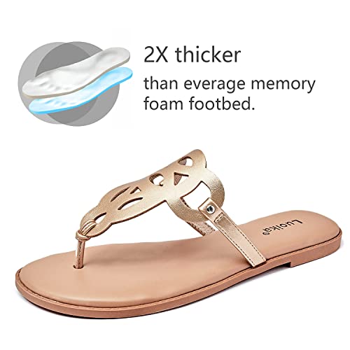Luoika Women's Wide Width Flat Slides Sandals, Flip Flop Strappy Thong Sandals Comfortable Summer Beach Shoes for Women.3