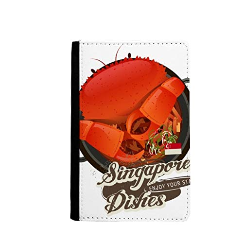 Porte-passeport Singapour motif chili crabe, le cadeau de voyage traditionnel