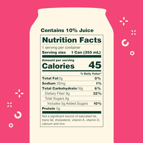 Olipop Sparkling Tonic Drink with Prebiotics, Digestive Health Benefits, Oasis Snack Sticker, 355mL, Cherry Vanilla, Pack of 12