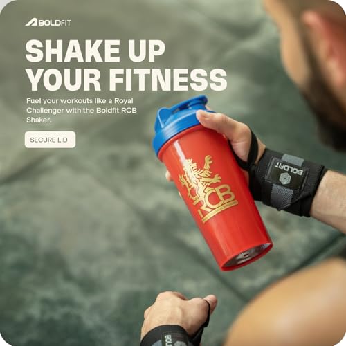 Image of Royal Challengers Bengaluru RCB Official Merchandise Gym Shaker for Protein Shake Leakproof Shaker Bottles for Protein, Preworkout & Bcaa Shake, Protein Shaker Bottle for Gym, Gym Bottle - Red