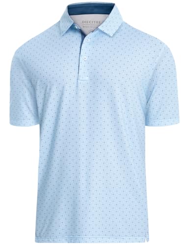Men's Golf Polo Shirts Short Sleeve Dry Fit Performance Moisture Wicking Print Collared Golf Shirts for Men