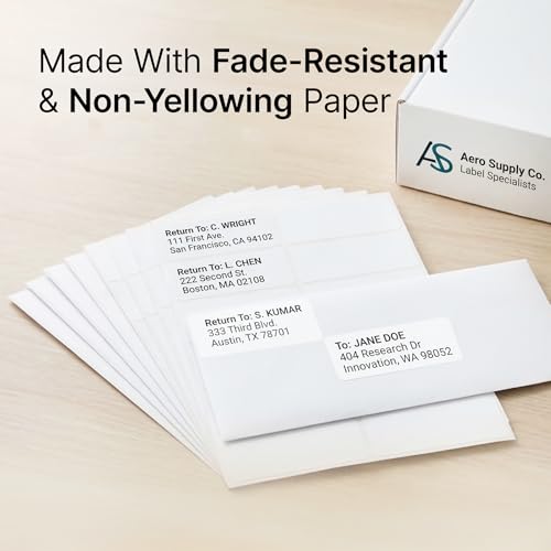 4" X 1 1/3" Matte White Printable Labels Compatible with Inkjet and Laser Printers - 250 Sheets, 3500 Total Paper Stickers for Addresses, Mailing, and Barcodes - Spartan Industrial Template R018 by Spartan Industrial - Image 6