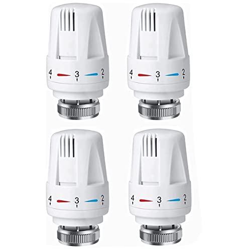 Kamanan 4pcs Radiador Termostático Termostática Radiador Cabeza del Termostato Válvula Automática De Control De Temperatura Válvula De Radiador para El Hogar De La Oficina M30*1.5 Cover