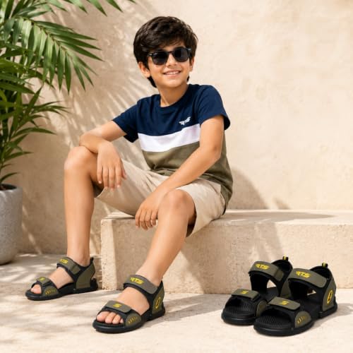 Image of RTS Boys Sports Sandals | Lightweight Adjustable Outdoor Sandals for Boys | Soft Cushioned Footbed | Anti-Skid Durable Sole | Comfortable Velcro Walking Sandals for Daily Wear, School, Travel & Play