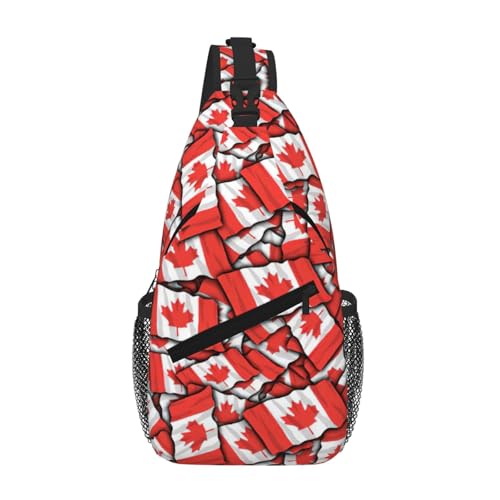 Sac à dos à bandoulière homme imprimé drapeau canadien idéal pour vos sorties en ville