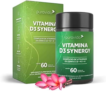 Synergy Puravida, D3 2.000ui, K2 Mk7, 60 Caps PuraVida