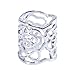 ULTNICE Women's Hollow Rose Scarf Buckle Ring (Silver)